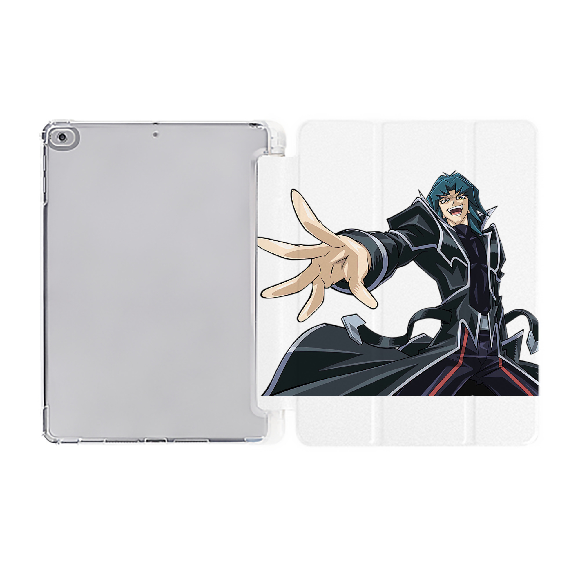 （画像用） 遊☆戯☆王 Yu-Gi-Oh! IPad ケース ペン収納付き 三つ折りスタンド PUレザー×シリコン 対応機種9.5/10.5/10.9インチ